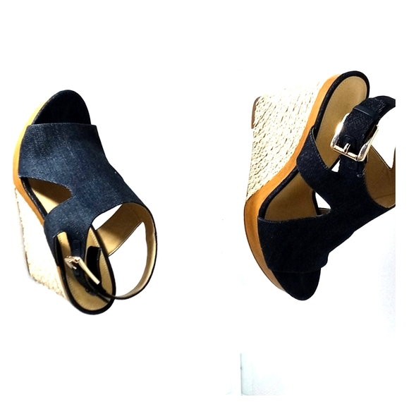 Michael Kors Josephine Wedge Denim 40s9jphs1d - Picture 4 of 7